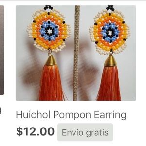 Huichol pompom earring